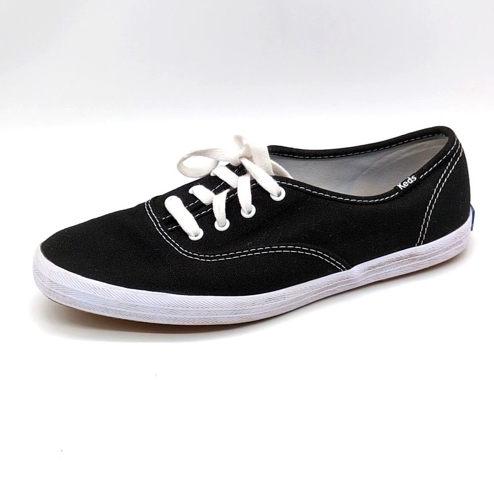 Keds Shoes Womens Black 7.5 Canvas Sneakers Walking Comfort Casual WF34100M